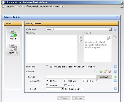 okno pro vložení obrázku okno pro vložení obrázku